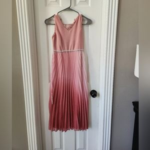Pink ombre formal dress with jeweled belt for girls